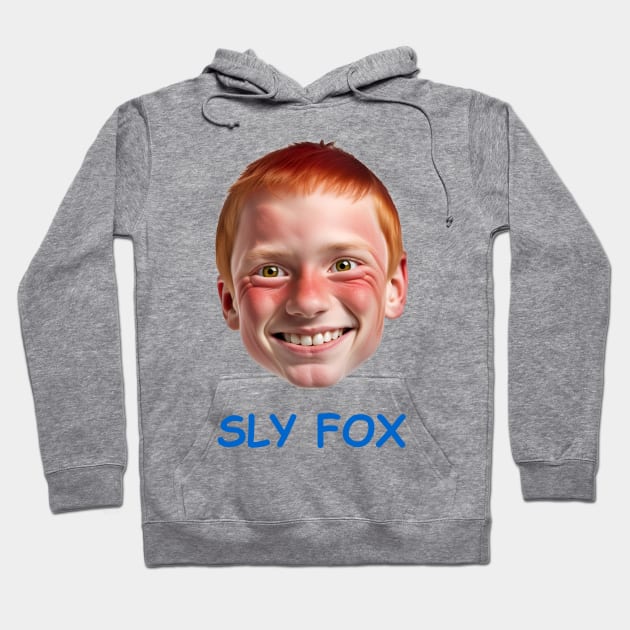 SLY FOX™  (Blue Text) Hoodie by Barnes Visuals